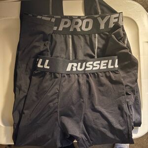 Russell Black compression pants 10/12 and Amazon compression pants M